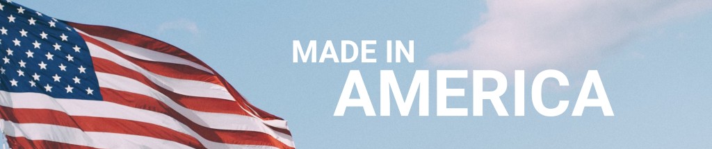 American flag with text Made in America